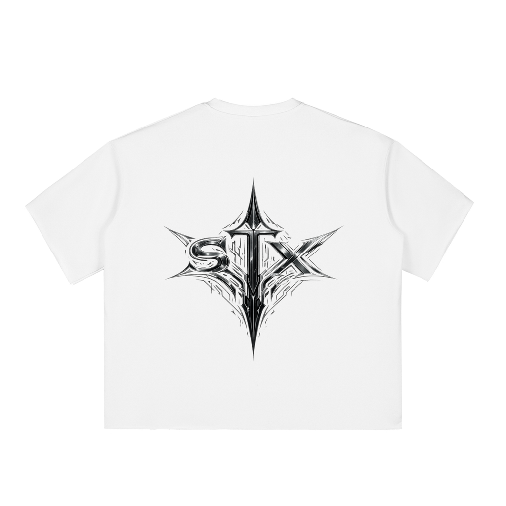 Boxy Half-Sleeve Raw-Edge T-Shirt