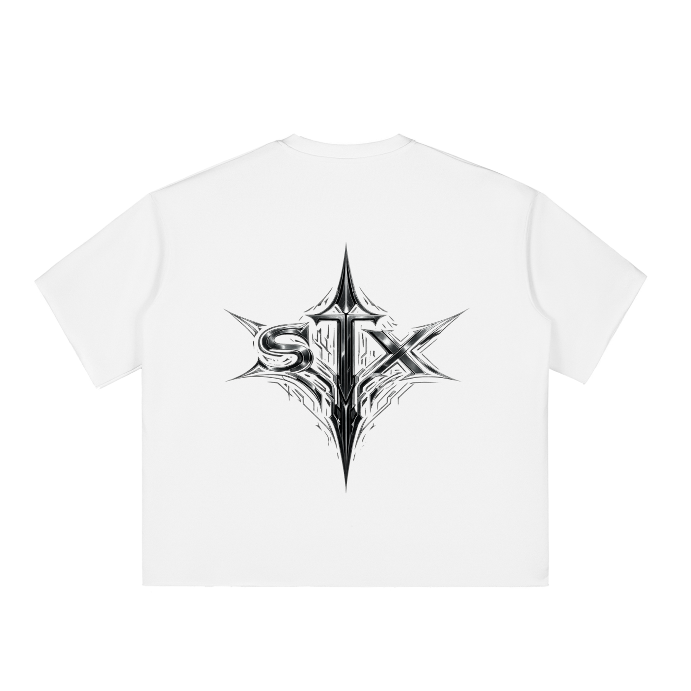 Boxy Half-Sleeve Raw-Edge T-Shirt